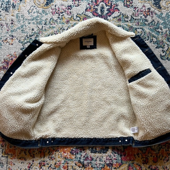 Goodfellow & Co. Sherpa Lined Denim Jacket, L, like new - Picture 3 of 4